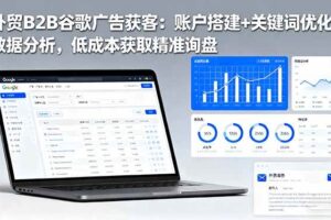 （16389期）外贸B2B谷歌广告获客：账户搭建+关键词优化+数据分析，低成本获取精准询盘