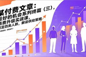(17004期)某付费文章:看好的机会系列终篇(三),消费升级实战课,锁定四类人群,解读供给策略
