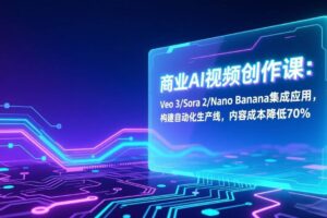 (17070期)商业AI视频创作课:Veo 3/Sora 2/Nano Banana集成应用,构建自动化生产线,内容成本降低70%