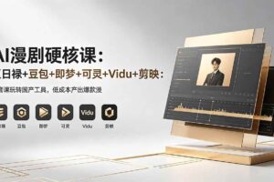 （18280期）AI漫剧硬核课：巨日禄+豆包+即梦+可灵+Vidu+剪映：一套课玩转国产工具，低成本产出爆款漫剧